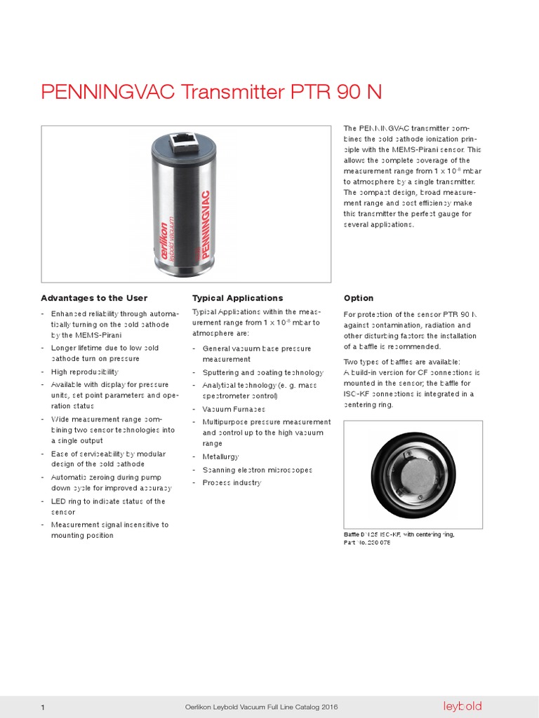 CP 060 en Penningvac | PDF | Vacuum | Sensor