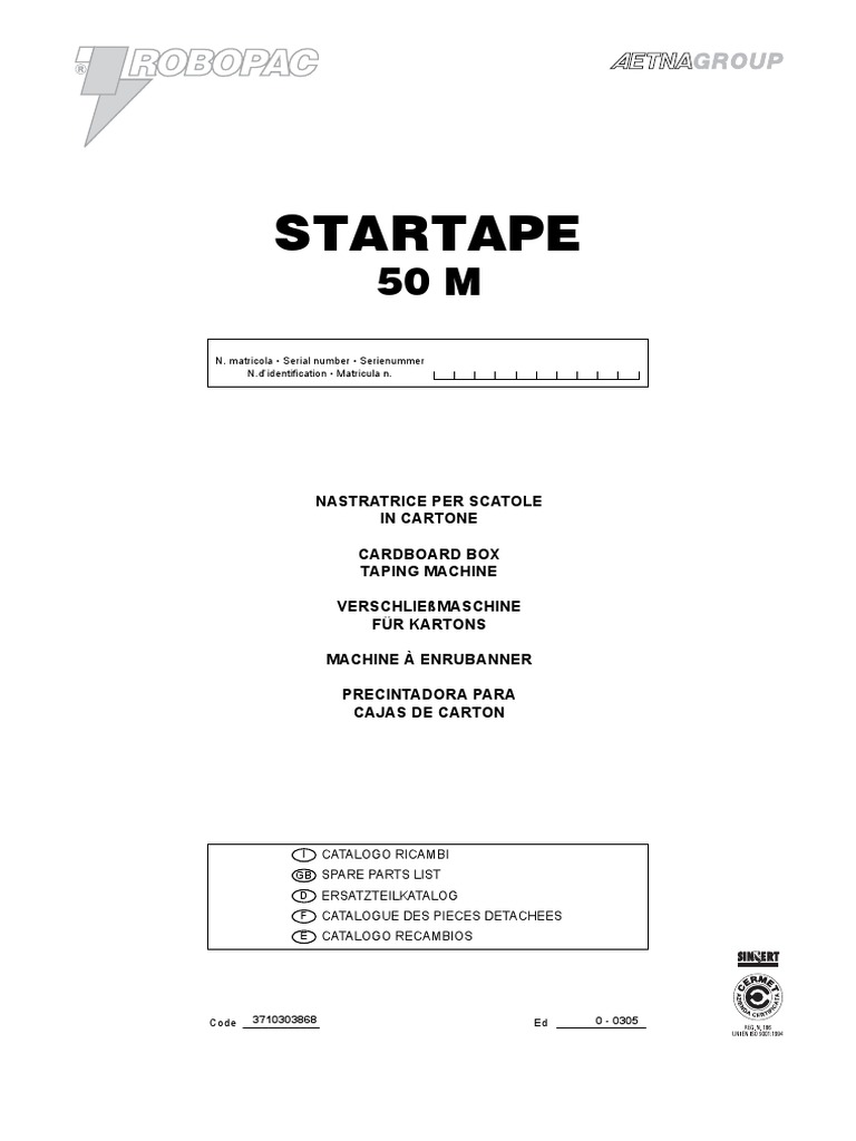 Spare Parts Catalog for Taping Machines | PDF | Manufactured Goods ...