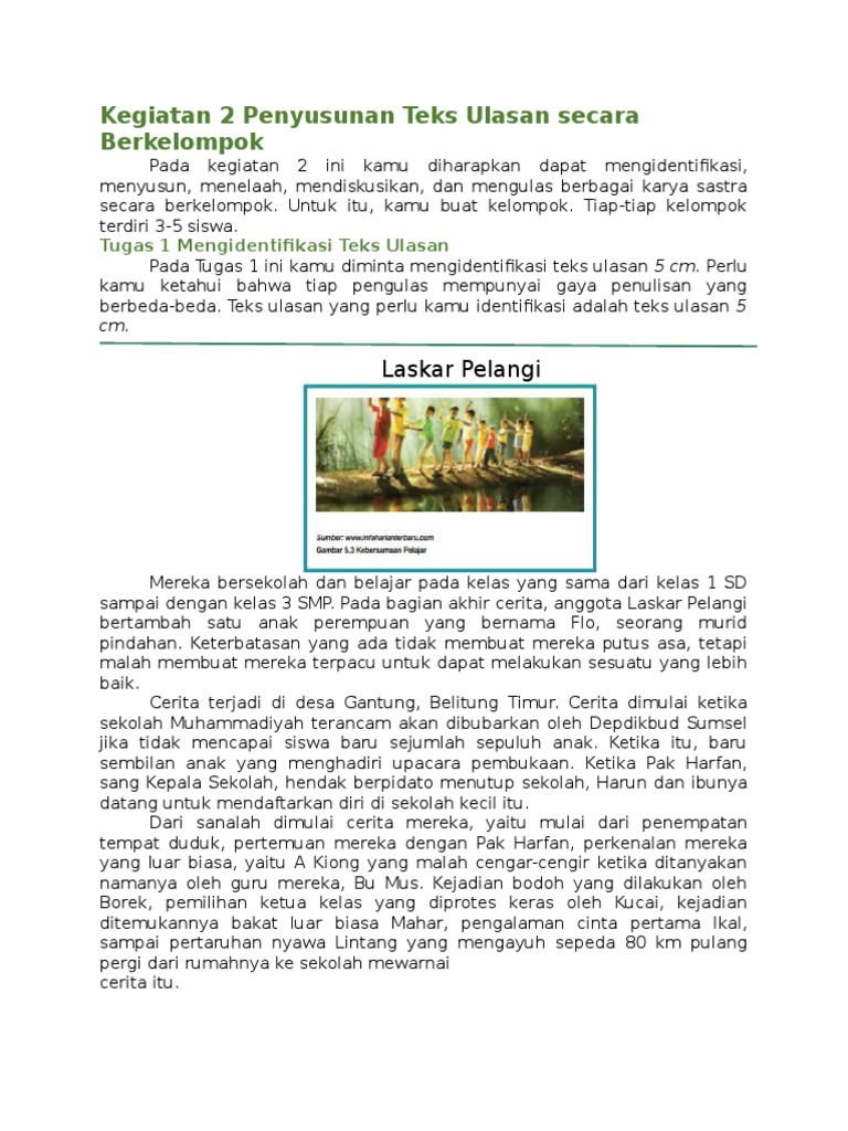 Kata Rujukan Dalam Teks Ulasan Laskar Pelangi Berbagi