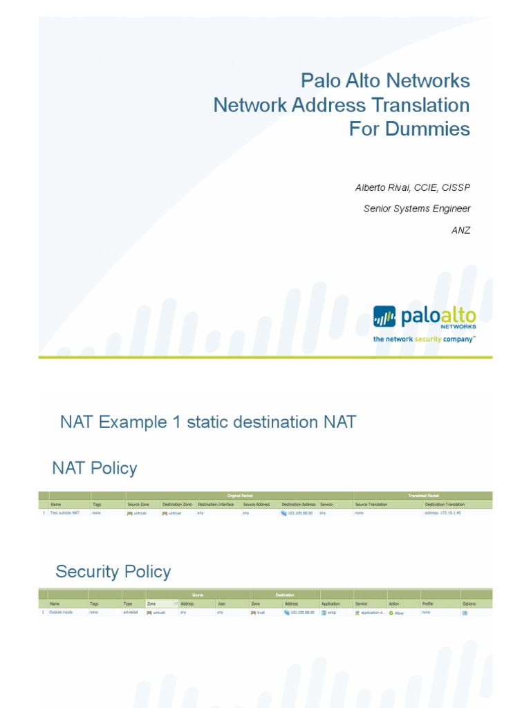 Palo Alto Nat Flow | Ip Address | Network Protocols