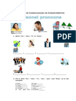 Atividade Sobre Personal Pronouns