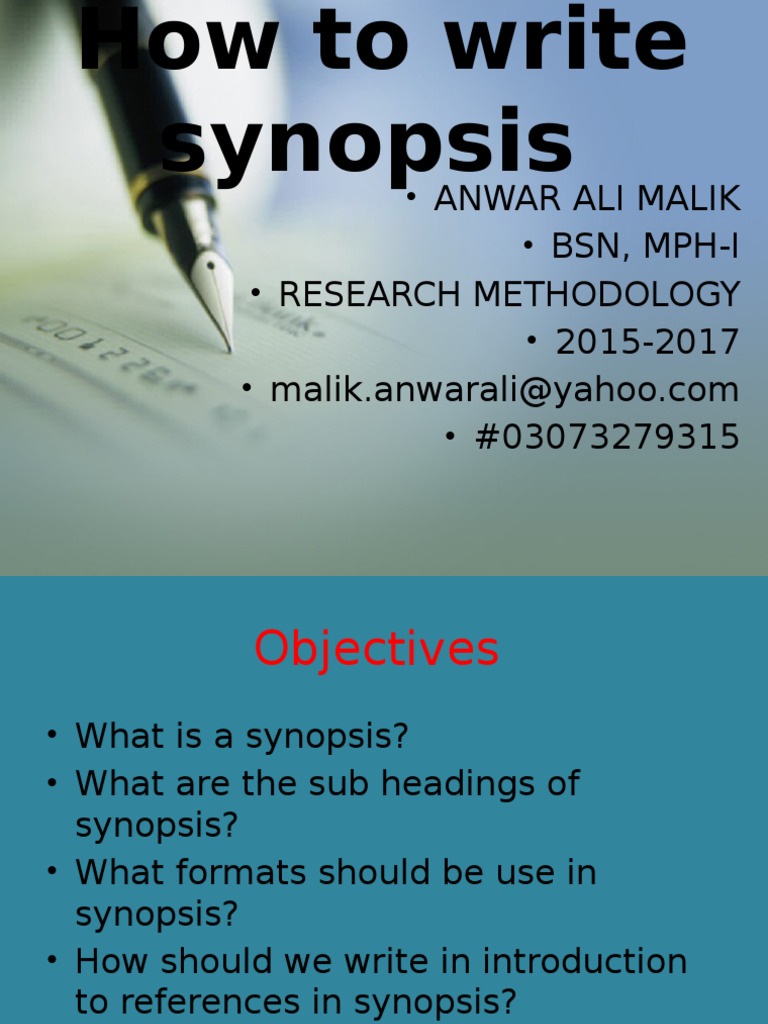 How To Write Synopsis | PDF | Abstract (Summary) | Statistics