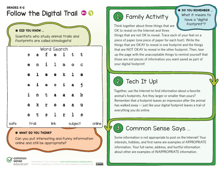 Understanding Digital Footprints for Kids | PDF | Games & Activities ...