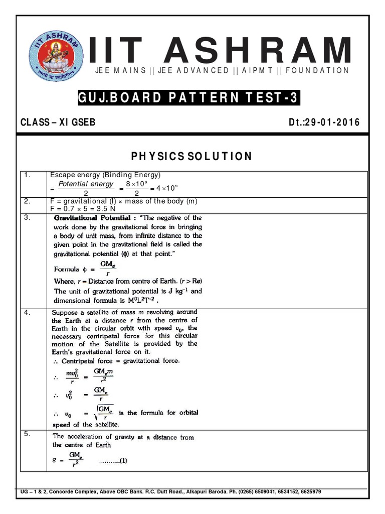 Publicdocs-11th Guj - Board Physics Solution 29-01-2016 PDF | PDF