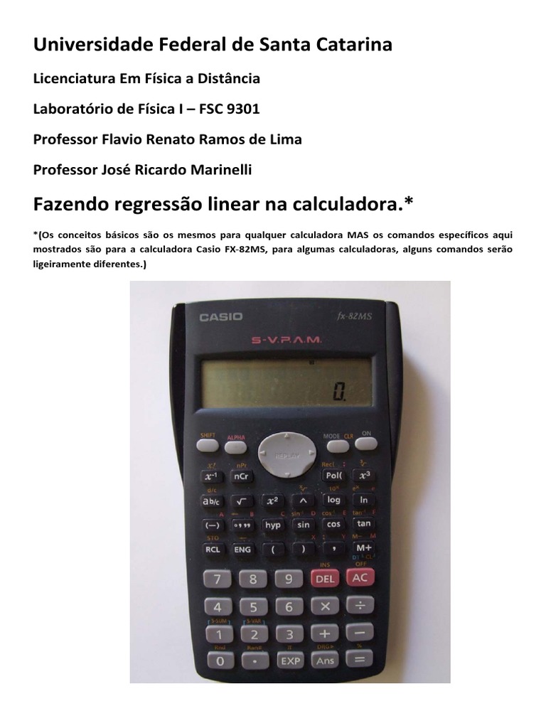 Fazendo Regressao Linear Na Calculadora Casio | PDF | Calculadora ...
