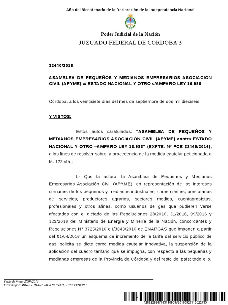 La Justicia Frenó El Aumento en La Tarifa de Gas para Las Pymes | PDF