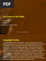 The Study of The Bible: Core Faith Lesson 5 James F. Davis, PHD