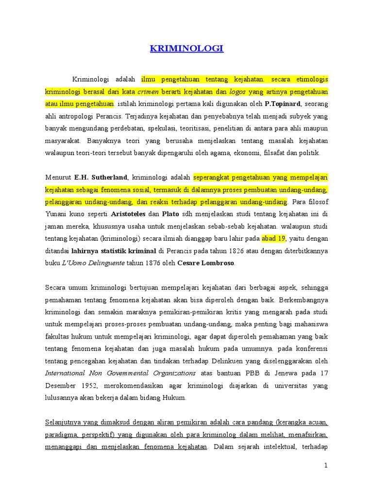 KRIMINOLOGI