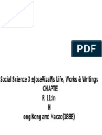 Social Science 3 Joserizal S Life, Works & Writings R 11:in H Ong Kong and Macao (1888)