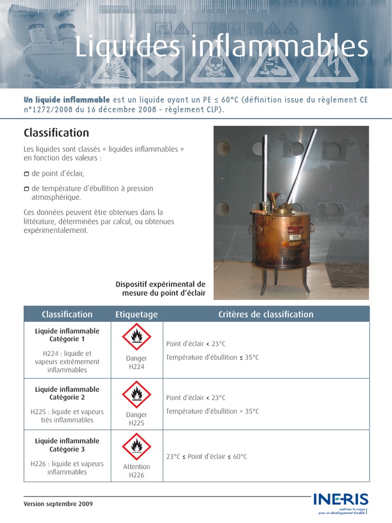 6 CLP Liquides Inflammables INERIS