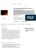 High Temperature Materials and Processes