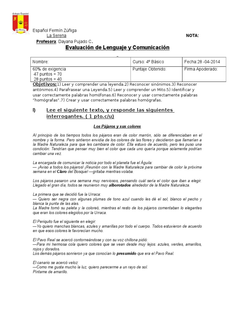 Eval Leng 4ªleyendas Mitos