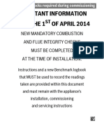Benchmark Commissioning Checklist Effective From 1st April 2014