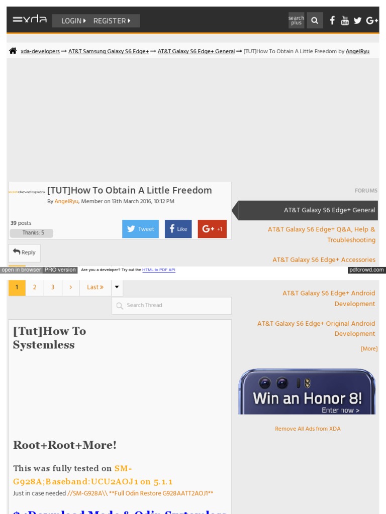Forum Xda Developers Com Att Galaxy s6 Edge Plus General Tut | PDF | Android  (Operating System) | Mobile Computers