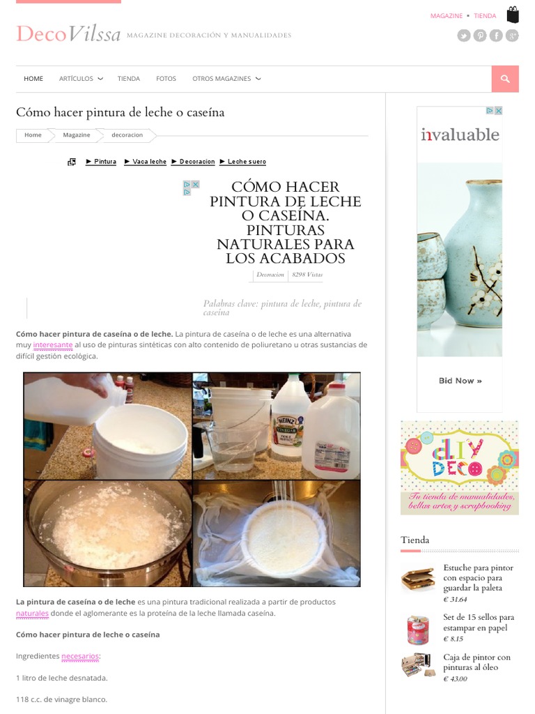 Cómo Hacer Pintura de Leche o Caseína | PDF | Leche | Pinturas, image size:768x1024