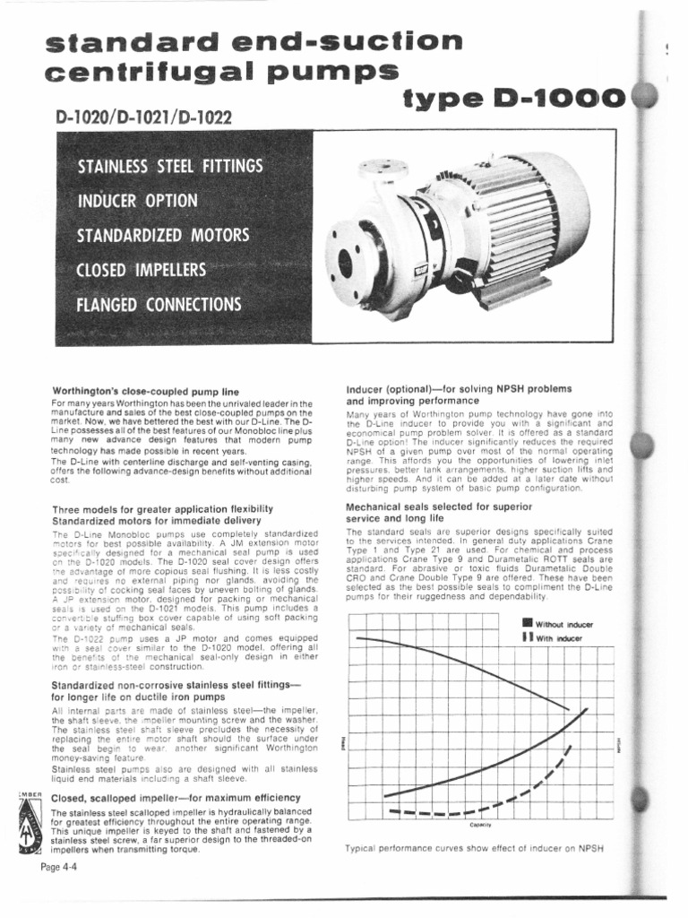Worthington D1022 Pump DataSheet P701 PDF Pump Fluid Dynamics