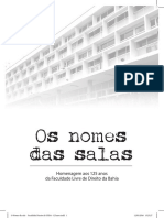 Os Nomes Das Salas - Faculdade Direito Da UFBA - Edição de Comemoração 125 Anos