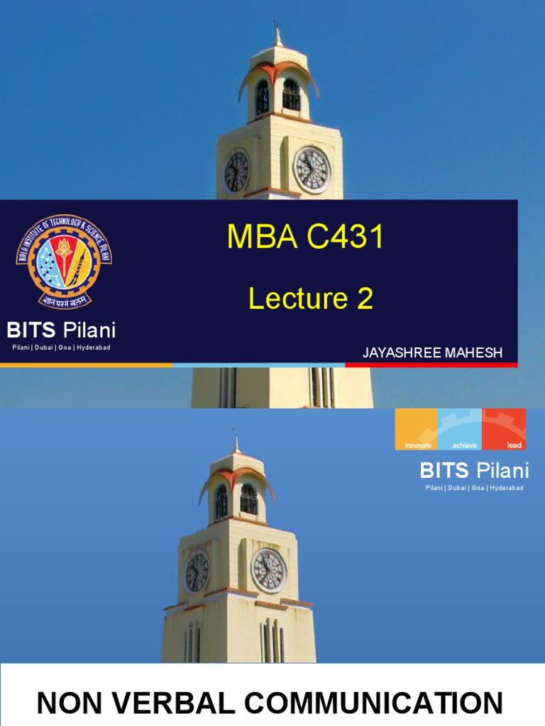 MBA C431 LEC 2 Nonverbal Communication | PDF | Nonverbal Communication ...
