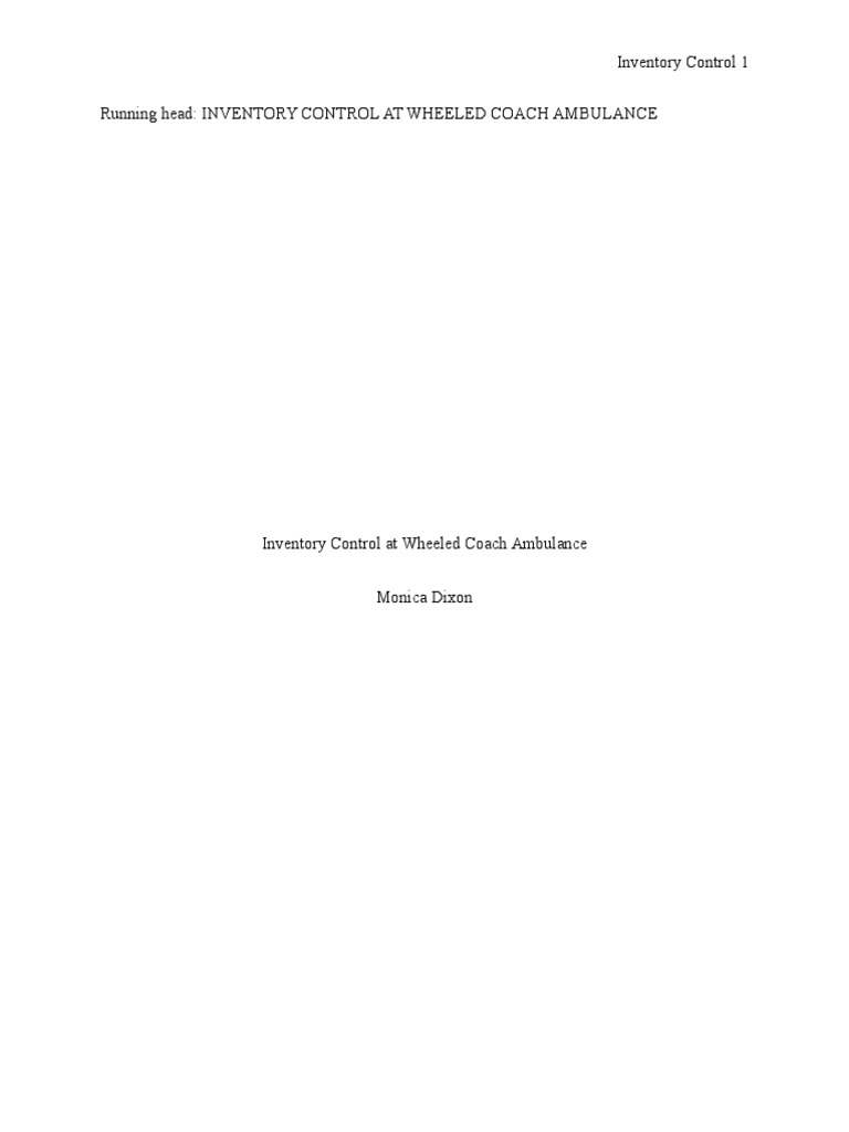Ambulance Inventory Management Insights | PDF | Inventory | Service ...