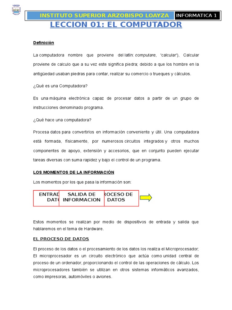 Informatica 1 | PDF | Hardware de la computadora | Programa de computadora