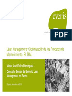 Víctor J. Elviro. Lean Management y Optimización de Los Procesos de Mantenimiento. El TPM.
