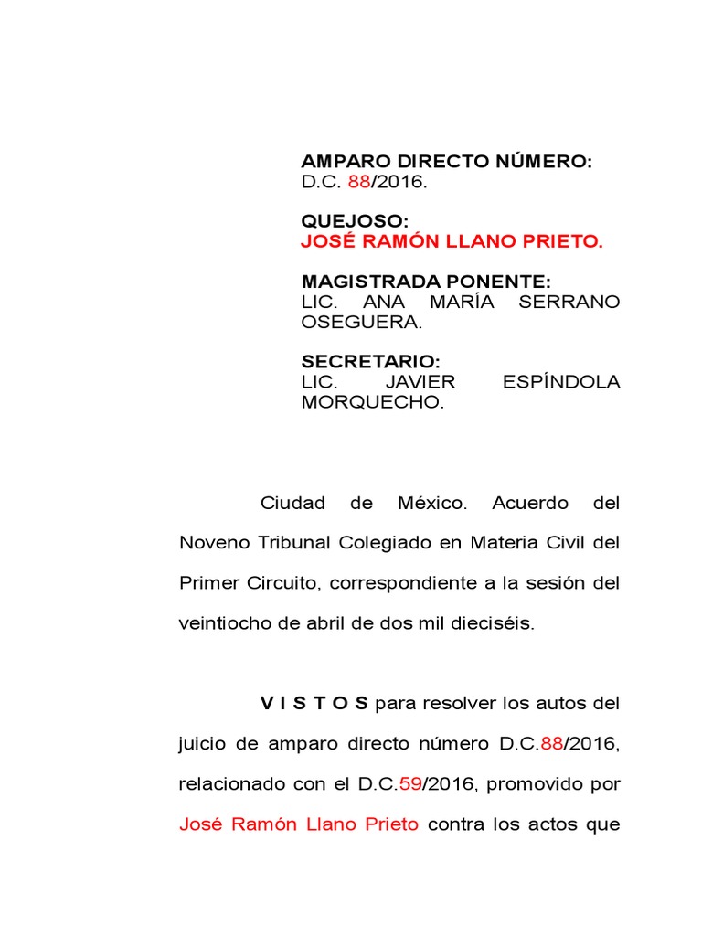 Juicio Amparo Directo Mercantil Pagare | PDF | Caso de ley | Posesión (Ley)