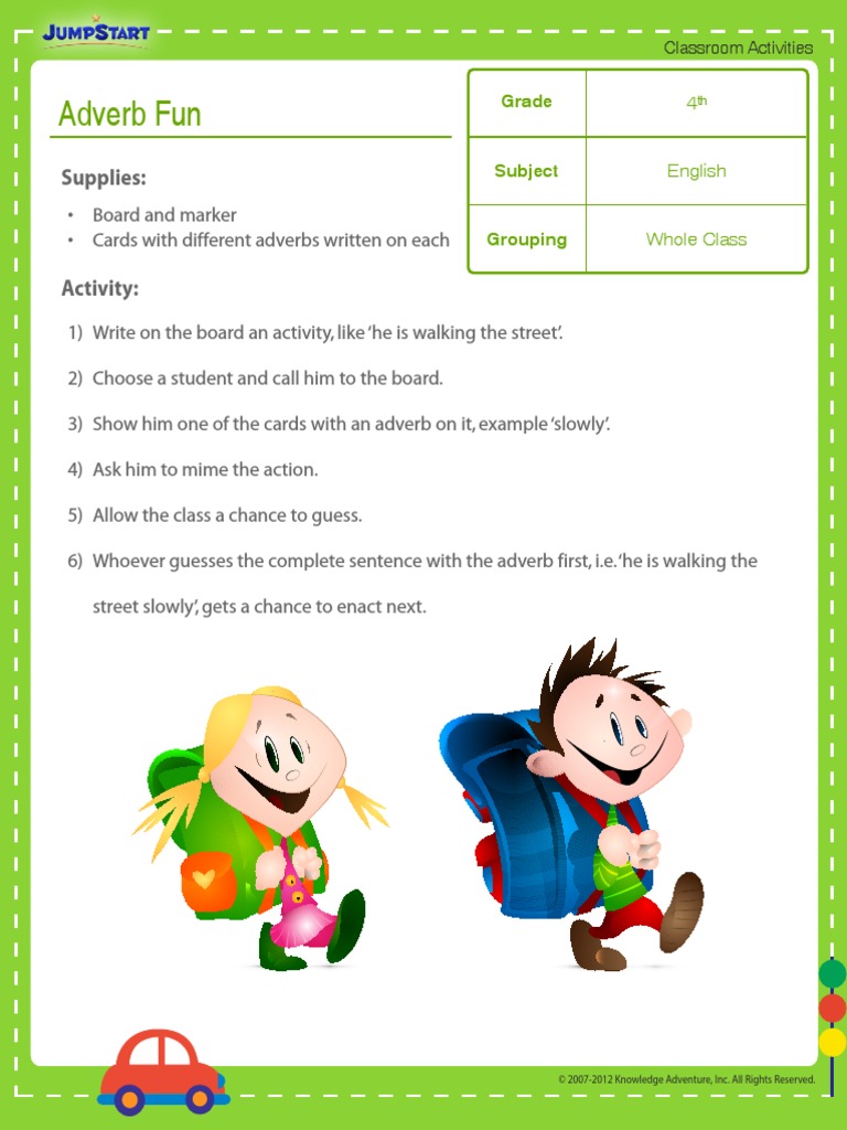 Adverb Activities for 4th Grade | PDF