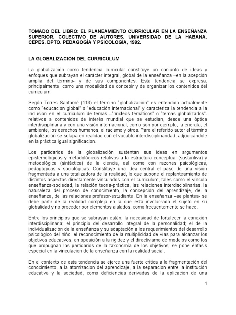 Globalización en la Educación Superior | PDF | Plan de estudios ...