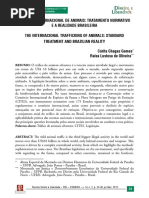 o Tráfico Internacional de Animais Tratamento Normativo