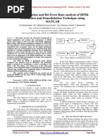 Implementation and Bit Error Rate Analysis of BPSK Modulation and Demodulation Technique Using Matlab