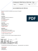 Ensino Fundamental Avaliação Ciências Pantanal