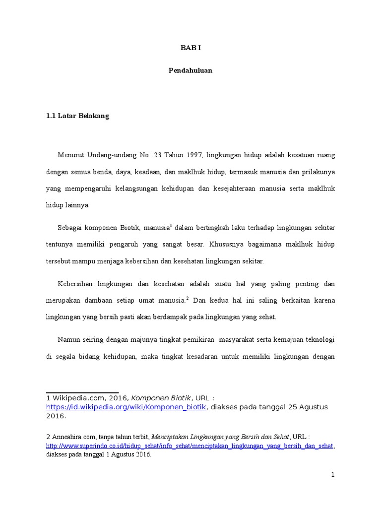 Makalah Kebersihan Dan Kesehatan Lingkungan