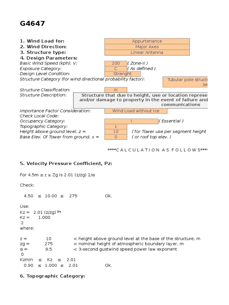 Wind Load Analysis for Antenna Structures | PDF | Wind Speed | Wound