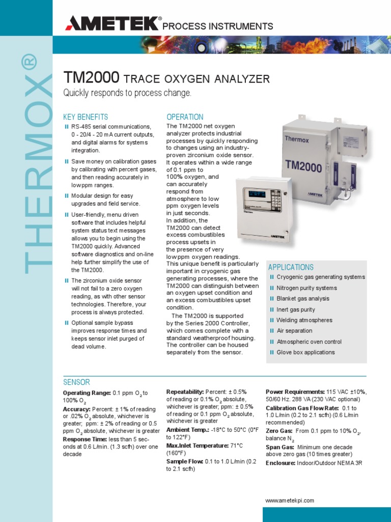 TM2000 | Thermocouple | Oxygen