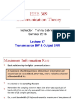 EEE 309 Communication Theory: Instructor: Tishna Sabrina Summer 2016