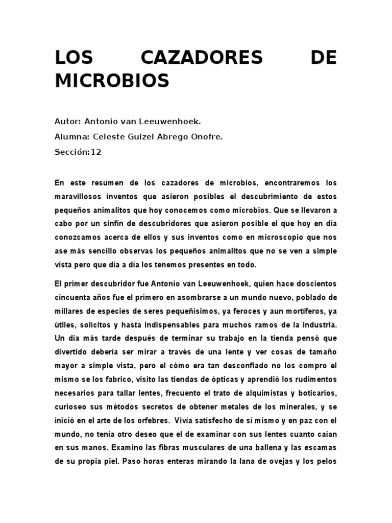 Los Cazador de Microbios | PDF | Luis Pasteur | Microorganismo