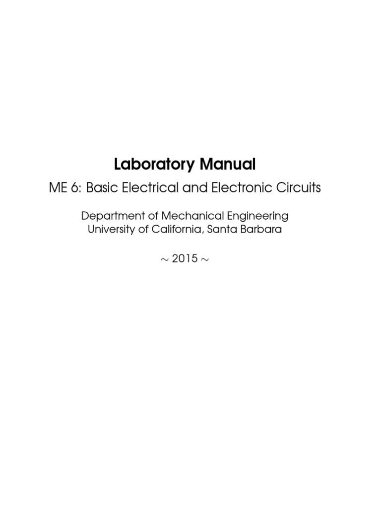 Basic Electrical Lab Manual ME 6 | PDF | Capacitor | Electrical Network