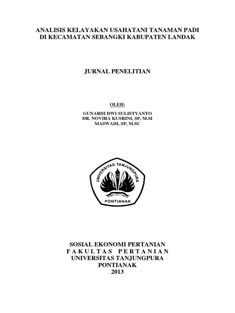 ☀ Jurnal penentuan tanaman contoh padi