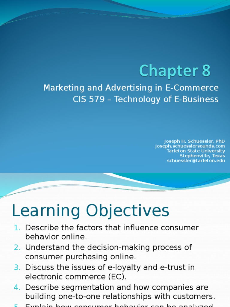 Marketing and Advertising in E-Commerce CIS 579 - Technology of E ...