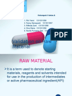 Validation On Raw Material