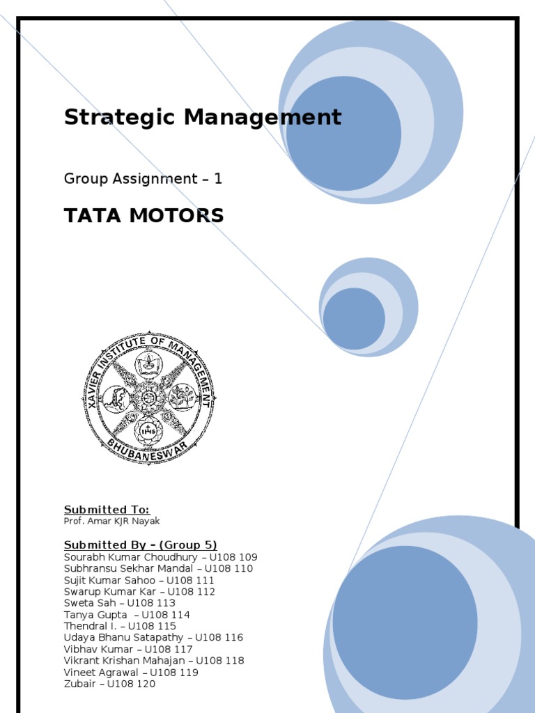 Tata Motors Strategic Management Overview | PDF | Sap Se | Customer ...