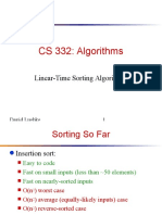 CS 332: Algorithms - Linear Sorting Techniques