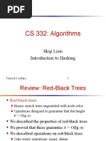 CS 332: Algorithms: Skip Lists Introduction To Hashing