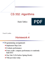 CS 332: Algorithms: Hash Tables