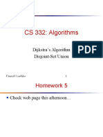 CS 332: Algorithms: Dijkstra's Algorithm Disjoint-Set Union