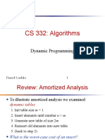 CS 332: Algorithms - Dynamic Programming Review and Longest Common Subsequence Problem
