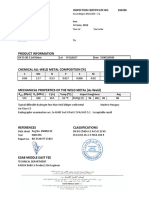 Product Information: Inspection Certificate No. 160296
