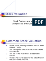 Stock Valuation: Stock Features and Valuation Components of Required Return