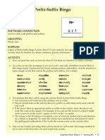 Prefix Suffix Bingo