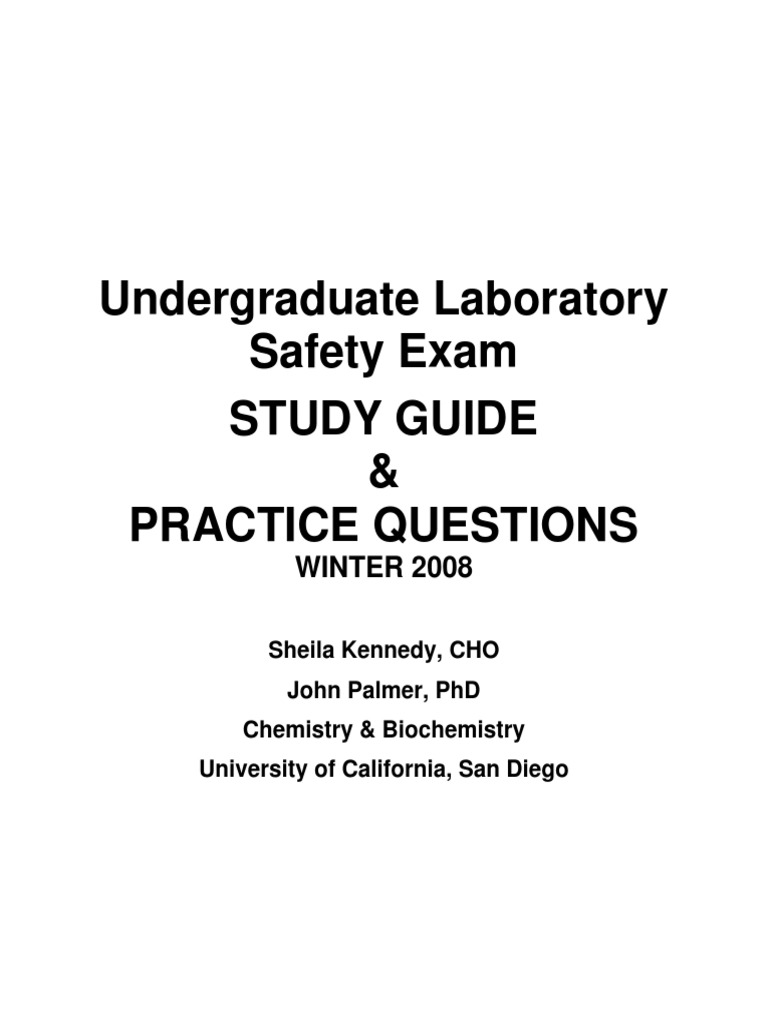 Undergrad Lab Safety Study Guide PDF Laboratories Toxicity